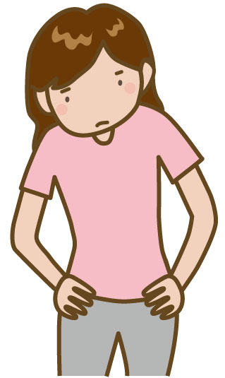 骨盤矯正に不安を感じる女性のイラスト